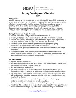 Survey Development Checklist