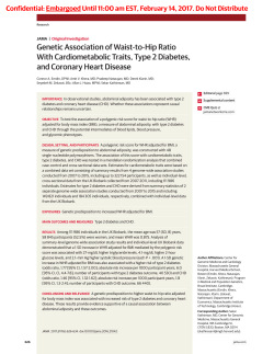 Genetic Association of Waist-to-Hip Ratio With Cardiometabolic