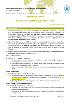 Technical Note Evaluation Criteria and Questions