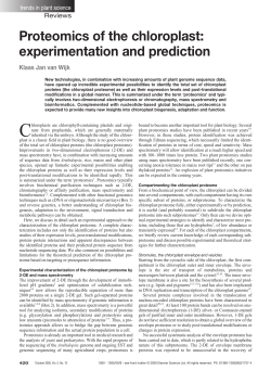Proteomics of the chloroplast: experimentation and prediction