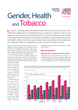 Gender, Health and Tobacco - World Health Organization