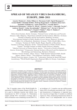 spread of measles virus d4-hamburg, europe, 2008&ndash;2011