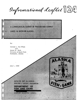 A limnological survey of Paxson and Summit Lakes in interior Alaska