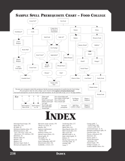 SAMPLE SPELL PREREQUISITE CHART &ndash; FOOD COLLEGE