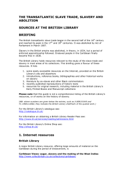 Sources for the slave trade and abolition at the British Library