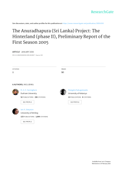 The Anuradhapura (Sri Lanka) Project: The Hinterland (phase II