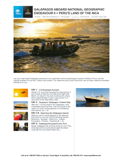 GAL&Aacute;PAGOS ABOARD NATIONAL GEOGRAPHIC ENDEAVOUR II