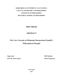 PHD THESIS ABSTRACT The Core Concepts of Mohandas