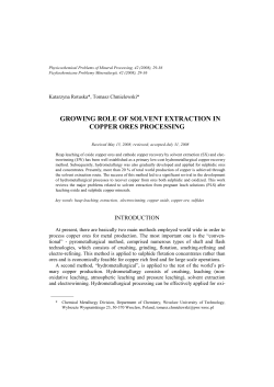 growing role of solvent extraction in copper ores processing