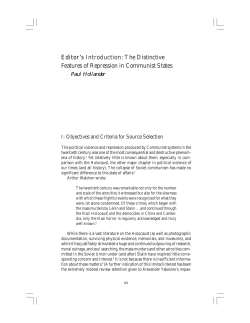 The Distinctive Features of Repression in Communist States