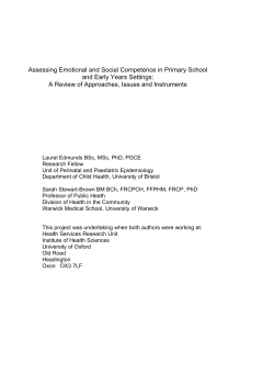 Assessing Emotional and Social Competence in Primary School and
