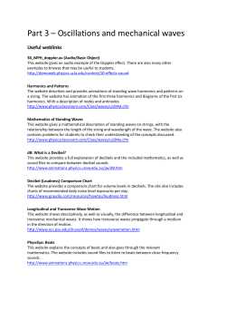 Part 3 &ndash; Oscillations and mechanical waves