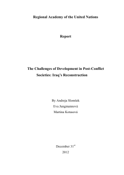 The Challenges of Development in Post-Conflict Societies