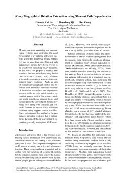 N-ary Biographical Relation Extraction using Shortest Path