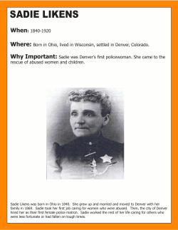 sadie likens - History Colorado