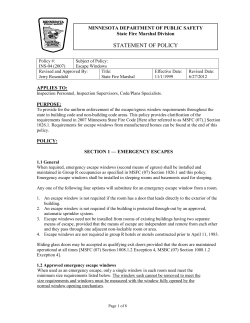INS 1999-26 Egress Windows (Emergency Escapes)