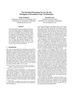 Non-Standard Reasoning Services for the Debugging of Description