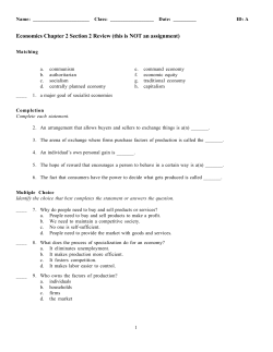 Economics Chapter 2 Section 2 Review (this is NOT an assignment)