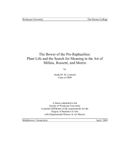 The Bower of the Pre-Raphaelites: Plant Life and the