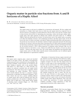 Organic matter in particle-size fractions from A and B horizons of a