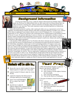 3rd Grade Lyndon B. Johnson Issue 3.10