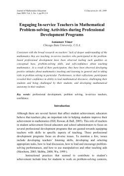 Engaging In-service Teachers` in Problems Solving Involving Fractions