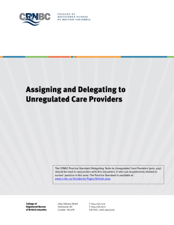 Assigning and Delegating to Unregulated Care Providers