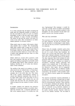 FACTORS INFLUENCING THE CORROSION RATE