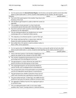 FOR 219: Dendrology Fall 2012 Final Exam Page 1 of 7 ______