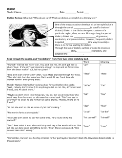 Dialect - English with​ Ms. Tuttle