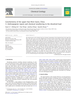 Geochemistry of the upper Han River basin, China