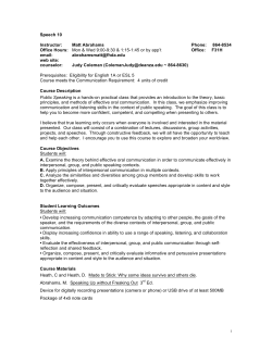 Speech 10 Syllabus