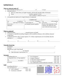 Notes - Minerals