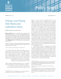 Pitching a Level Playing Field: Women and Leadership in Sports