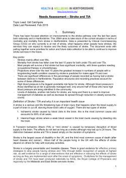 Stroke and transient ischaemic attack needs assessment