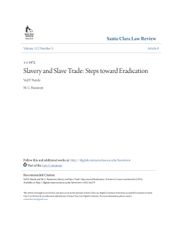 Slavery and Slave Trade: Steps toward Eradication
