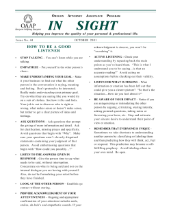 How to be a Good Listener - Oregon Attorney Assistance Program