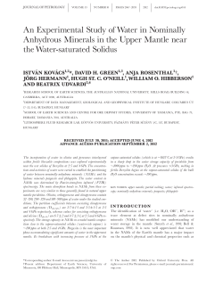 An Experimental Study of Water in Nominally Anhydrous Minerals in