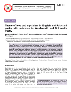 Theme of love and mysticism in English and Pakistani poetry with