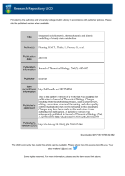 Title Integrated stoichiometric, thermodynamic and kinetic modelling
