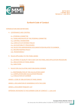 Euribor&reg; Code of Conduct