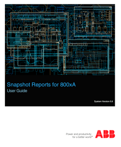 Snapshot Reports for 800xA, User Guide