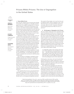 Prisons within Prisons: The use of segregation in the united states