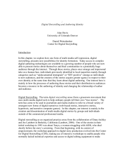 Digital Storytelling and Authoring Identity Alan