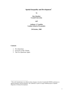 Spatial Inequality and Development