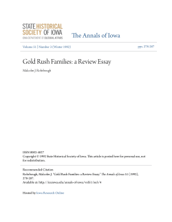 Gold Rush Families: a Review Essay