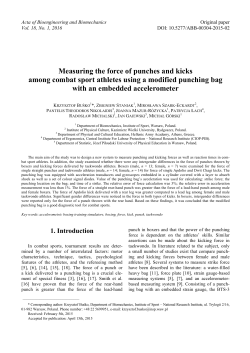 Measuring the force of punches and kicks among combat sport