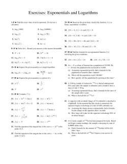 Exercises: Exponentials and Logarithms