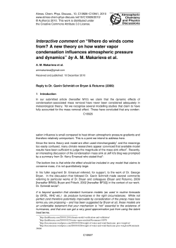 Interactive comment on &ldquo;Where do winds come from? A new theory