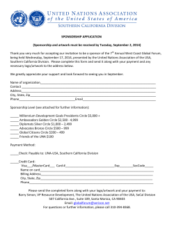 SPONSORSHIP APPLICATION (Sponsorship and artwork must be received